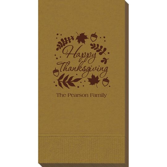 Happy Thanksgiving Autumn Guest Towels